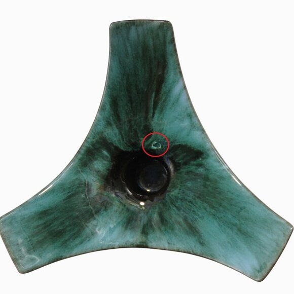 BMP Blue Mountain Pottery Candle Holders Leaf Shape and Triangle Canada Vintage - Picture 2 of 8